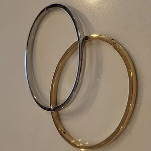 Adornia Silver And Gold Bangle Set